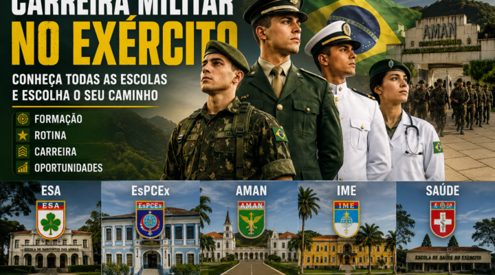 Carreira Militar no Exército Brasileiro: conheça ESA, EsPCEx, AMAN, IME e Escola de Saúde